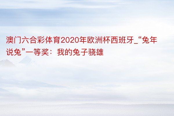 澳门六合彩体育2020年欧洲杯西班牙_“兔年说兔”一等奖：我的兔子骁雄